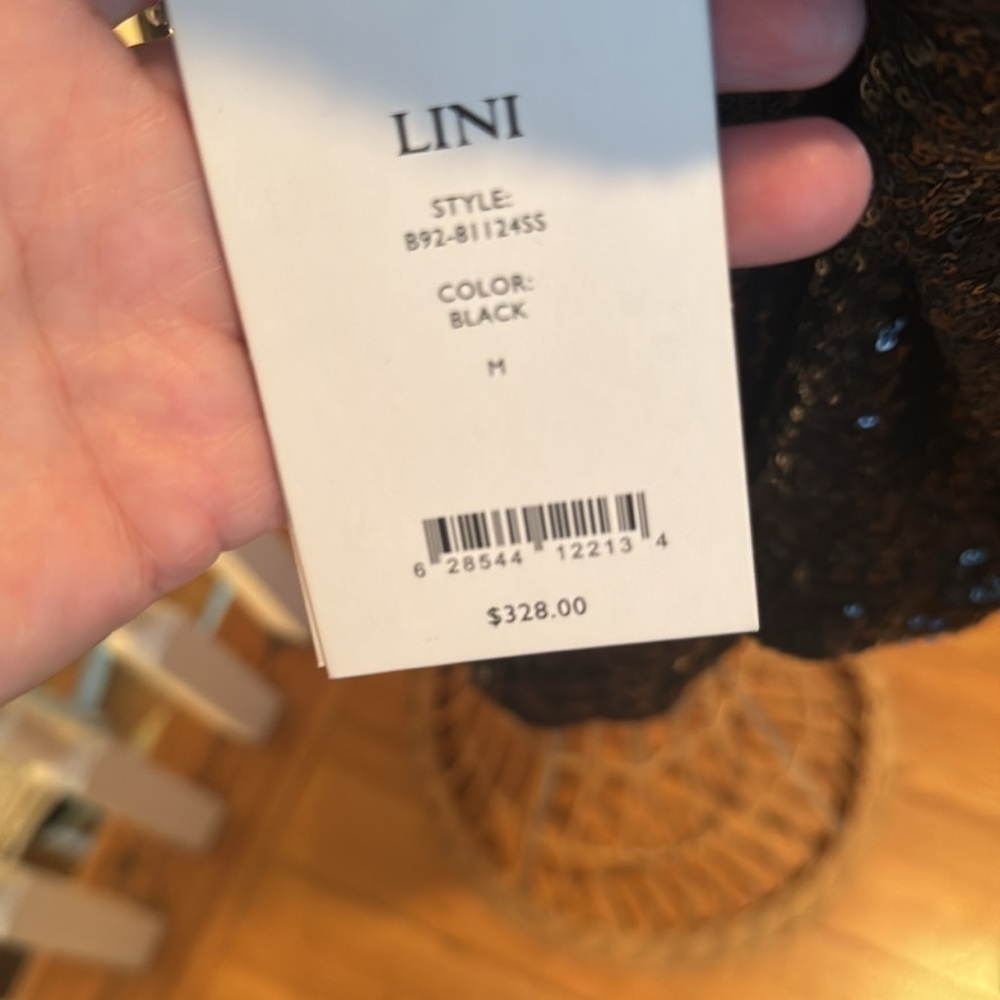 LINI NWT black sequins cocktail dress - Picture 6 of 14